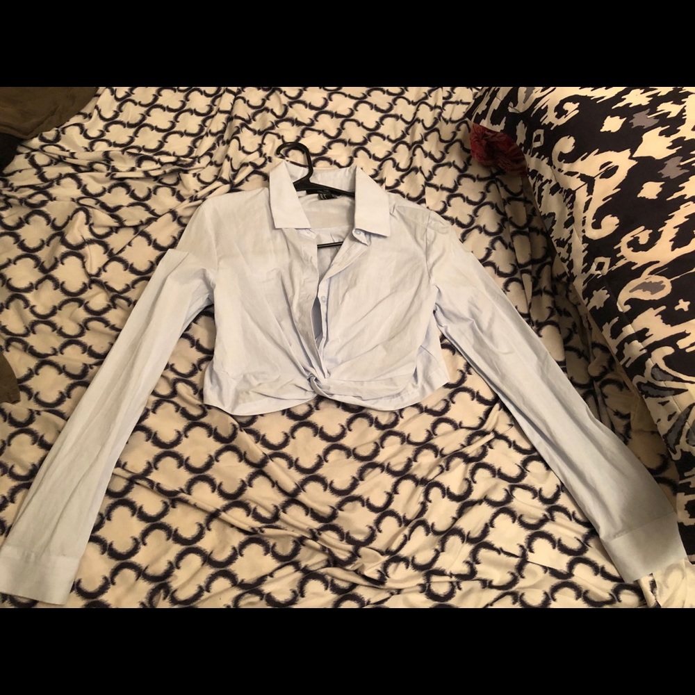 Cropped button up shirt